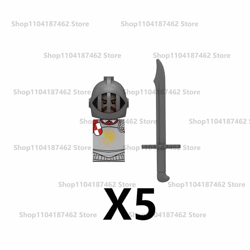 Medieval Military Castle Knight Army Set Building Blocks Green Dragon Wolf Warrior The War of Roses War-horse Weapons Brick Toys