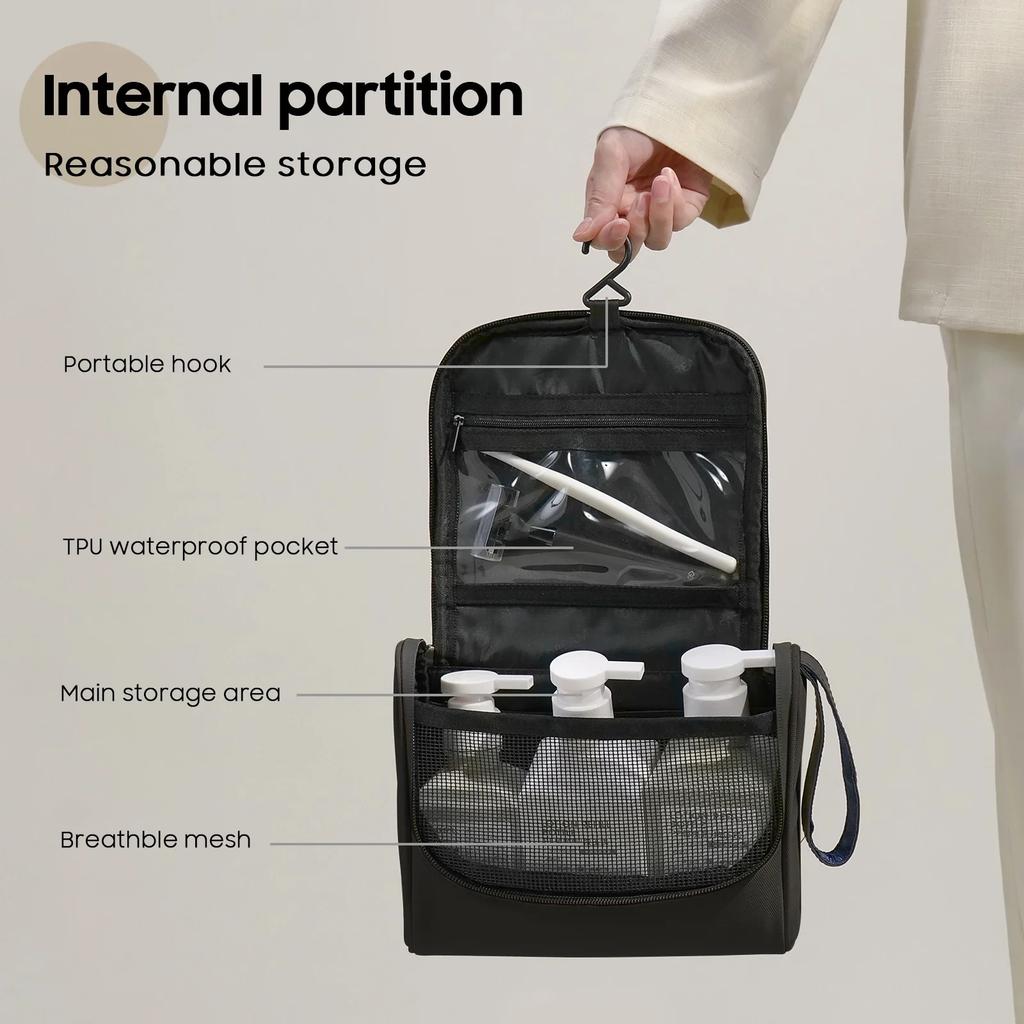 Foldable Toiletry Bag Waterproof Cosmetic Bag Women Men Travel Gym Luxury Makeup Organizer Bathroom Hanging Storage Case 2025