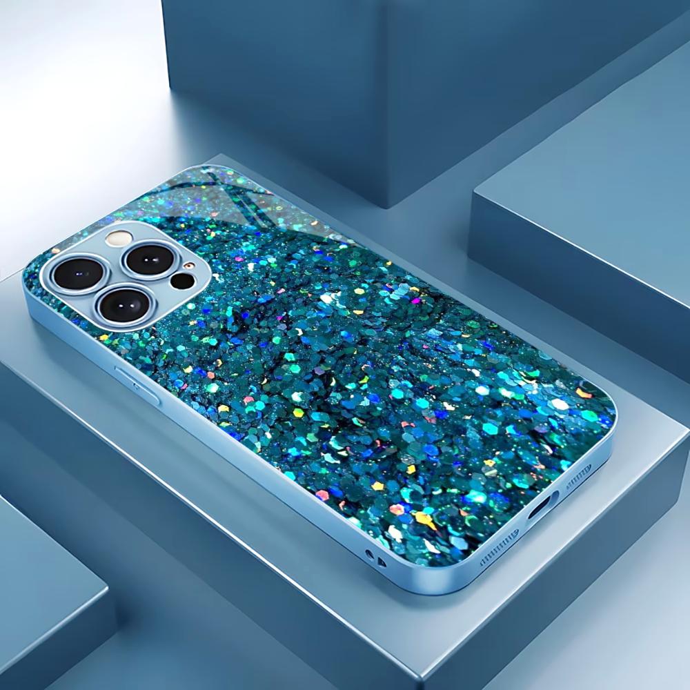 

Electroplated Silver Tempered Glass Phone Case for iPhone Case for 11/12/13/14/15/16/17 Pro MAX iPhone 17