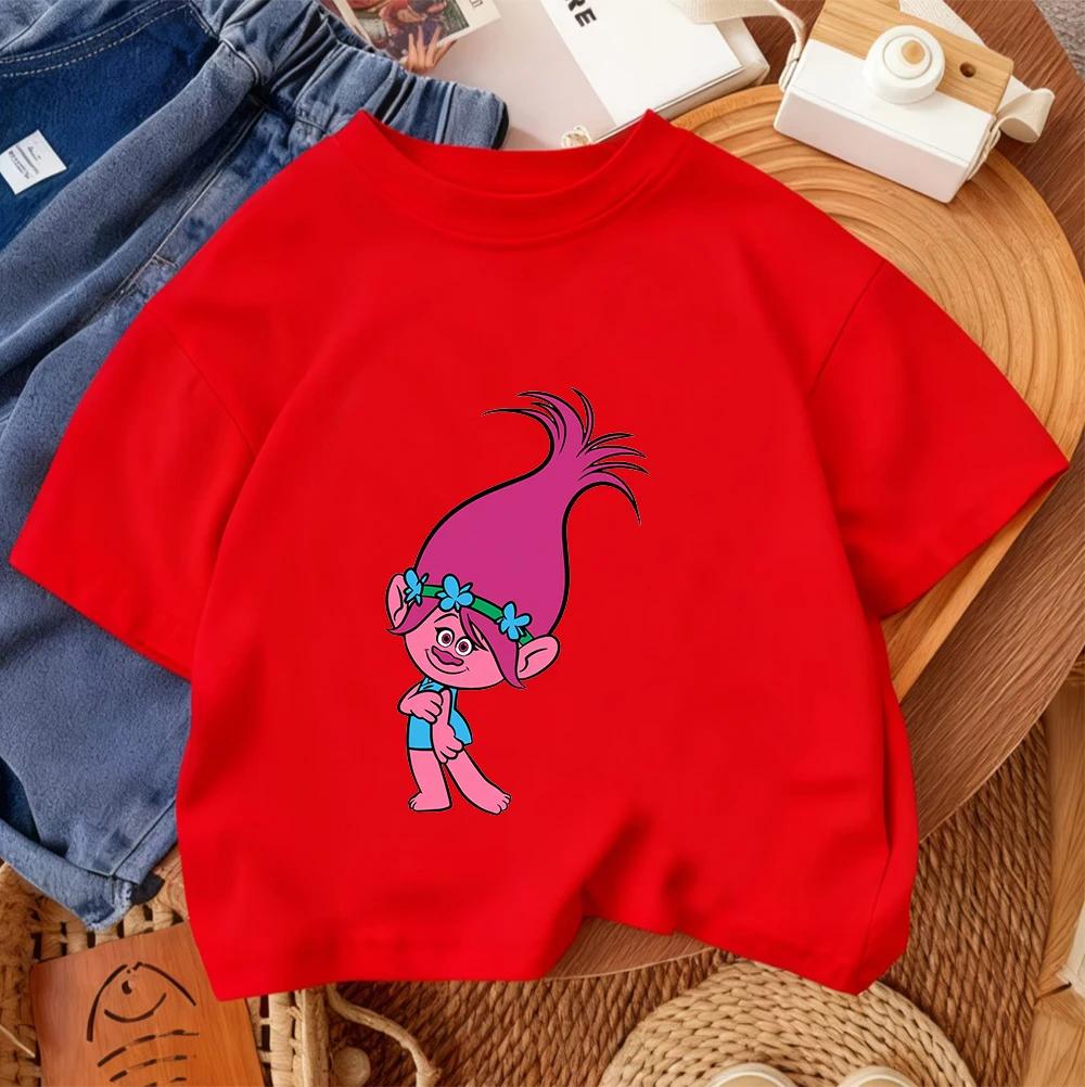 Fashion Children T Shirt Trolls Cute Kawaii Design Boys Girls Summer Street Style Crew Neck