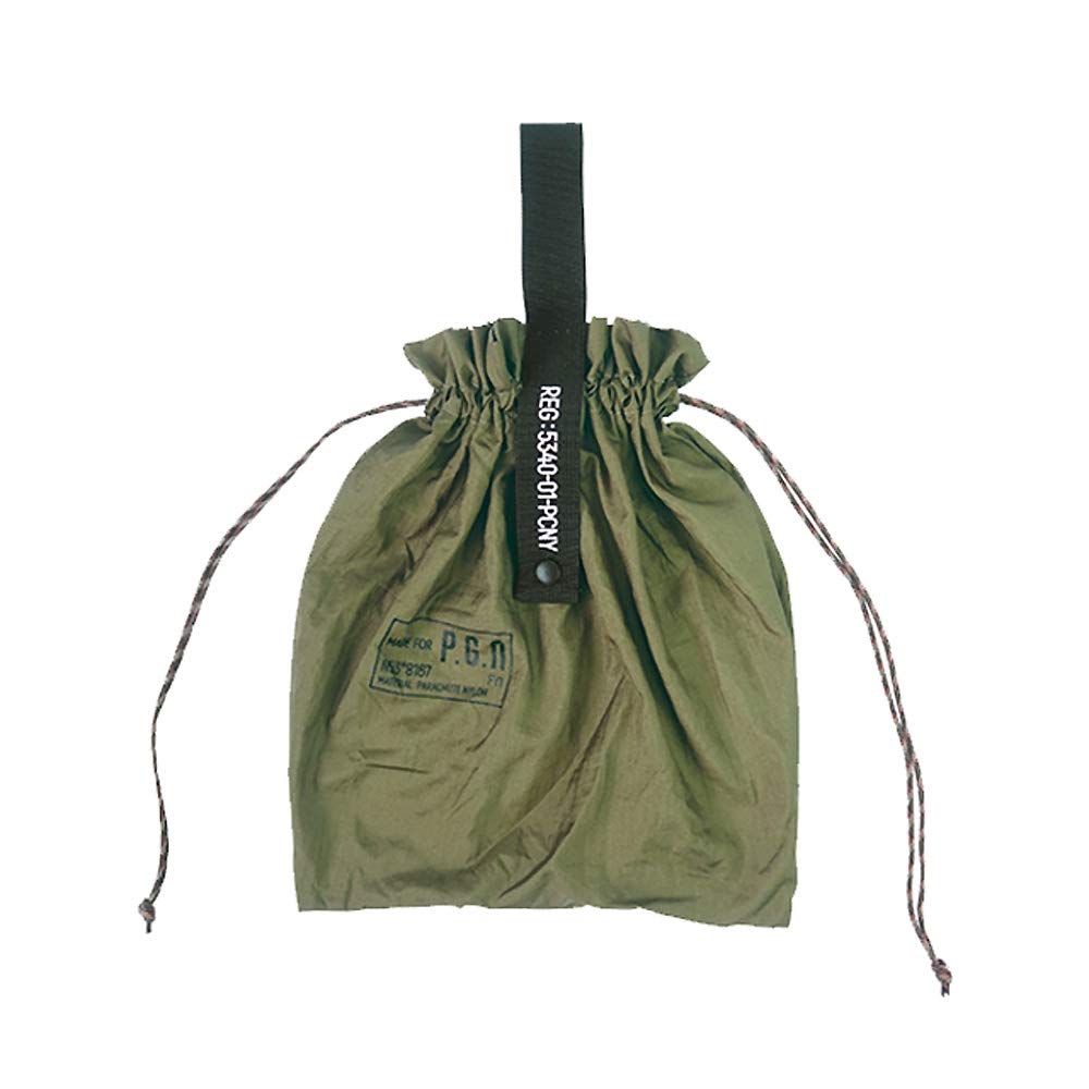 Post General Eco Packable Parachute Nylon Wolf Shopping Drawstring [POST GENERAL] Bag, Bag, Brown, Bag,