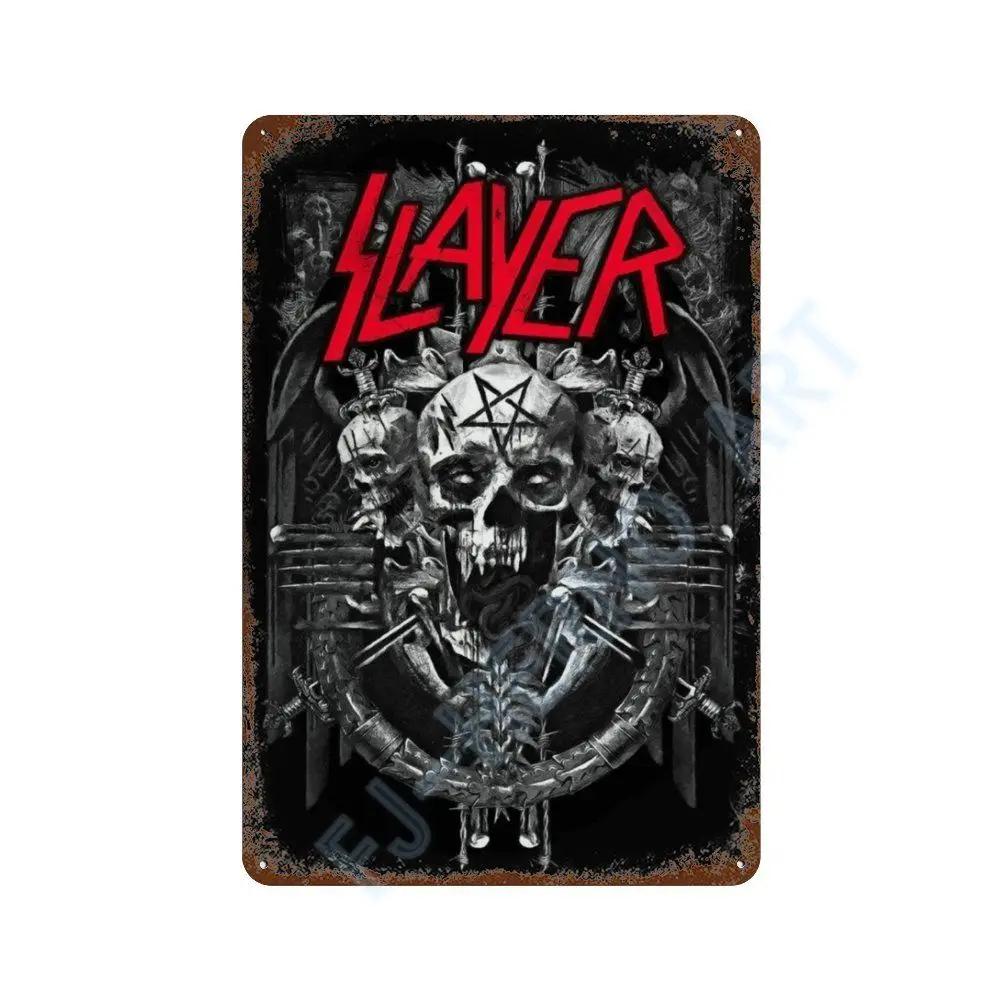 Vintage Slayer Heavy Metal Album Plakát Kovový Plechový Značka Deska Severské Nástěnné Umění Talíře pro Domácí Dekoraci Pokojů Dárky pro Kluuka