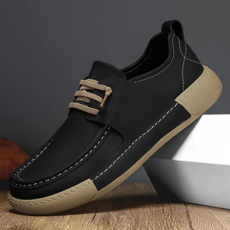 Genuine Leather Men's Casual Shoe High Quality Walking Shoes Fashion Male Original Sneakers Lightweight Handmade Driving Shoes