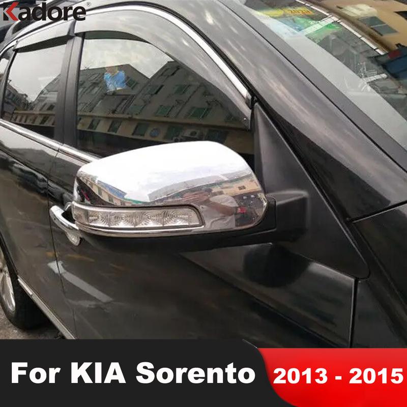 

Накладки на зеркала заднего вида для Kia Sorento 2013 2014 2015 Хромированные накладки на боковые зеркала заднего вида Рамки Чехлы Аксессуары