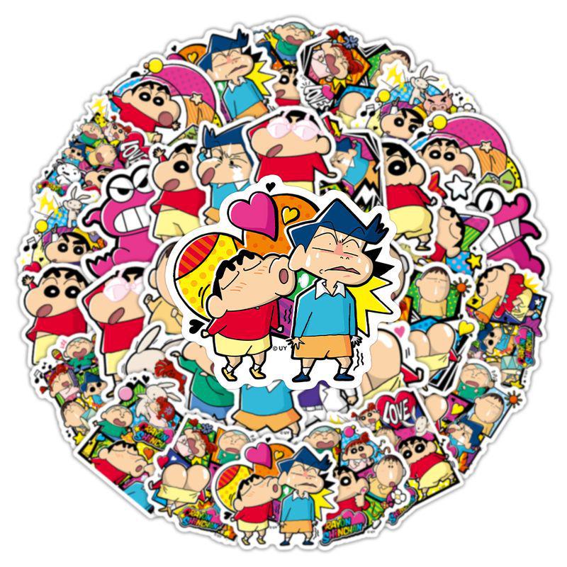 50 Sheets Authentic Crayon Shin-chan Stickers - Cartoon Nohara Shinnosuke Decoration & Journal Stickers