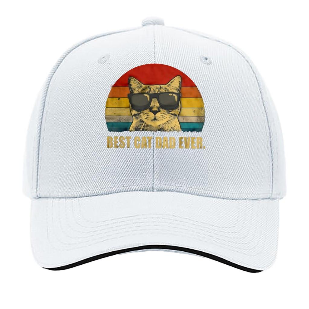 Retro Best Cat Dad Themed Design Hip Hop hat Fashion Outdoor Sports Sandwich Baseball Cap