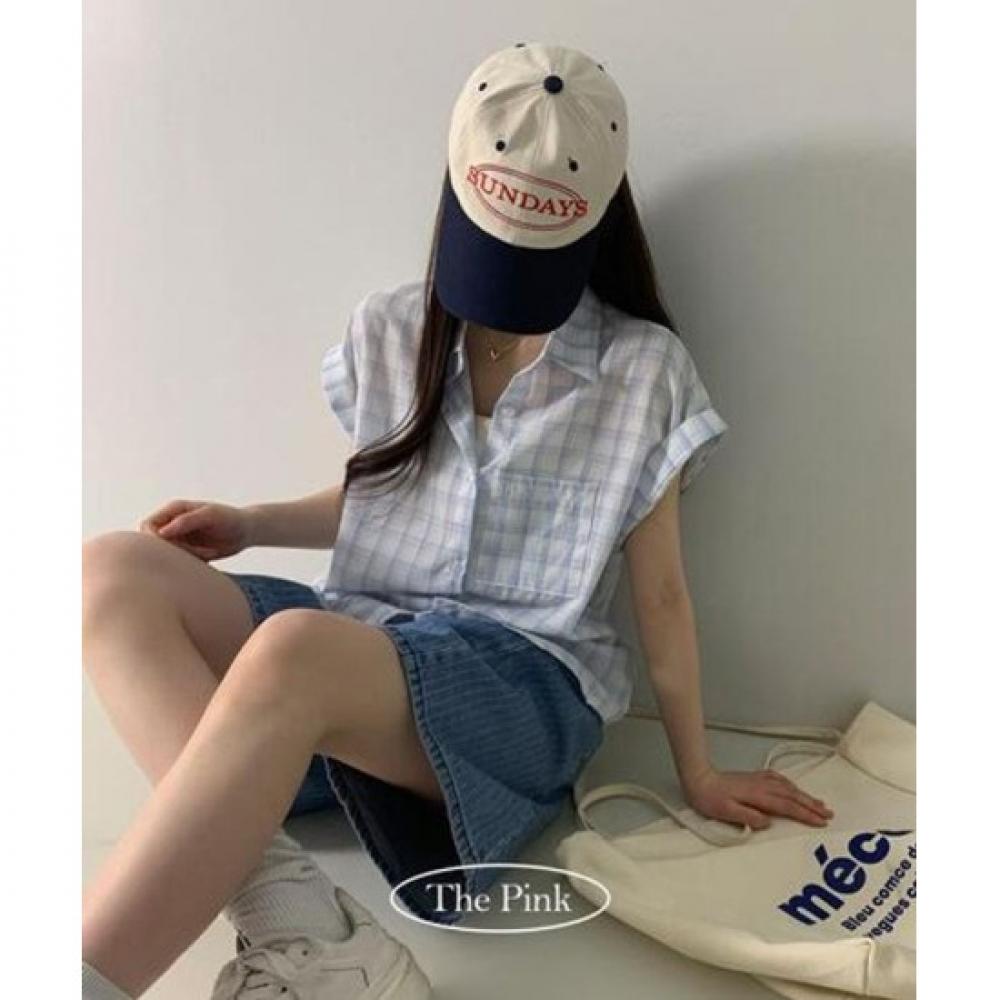 The Pink Men S looSe Fit Check Short Sleeve Shirt