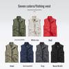 Herren-Outdoor-Weste mit Stehkragen und mehreren Taschen - Ärmellose Jacke für Frühling/Sommer zum Angeln & Fotografieren