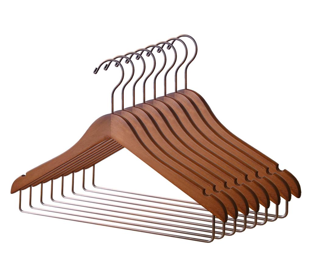 Ninian and Kino Wooden Hanger W38 X 8 (Antique Brown, 1.2cm + Bars)