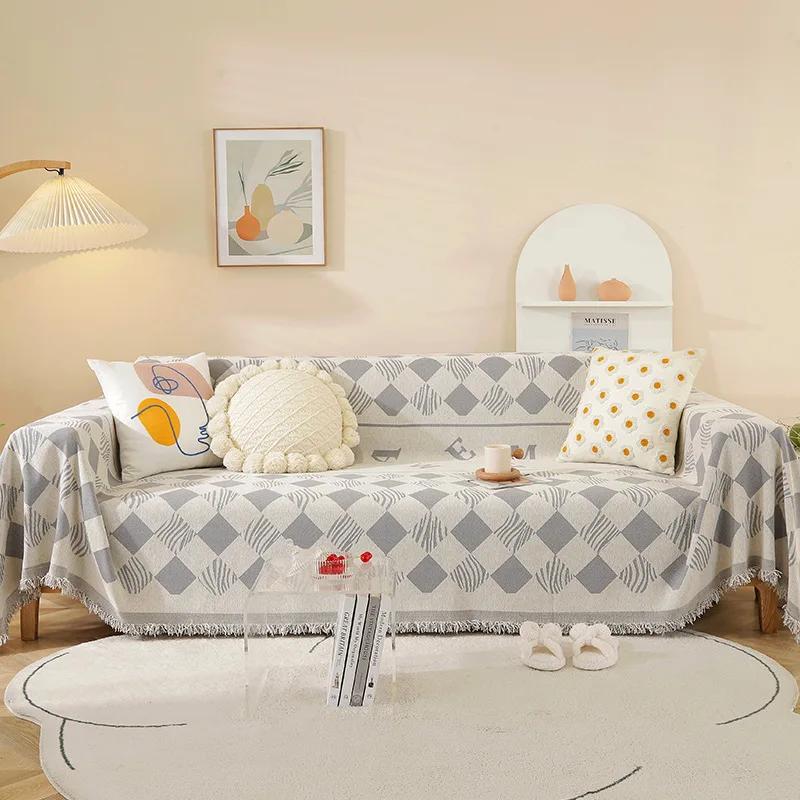 Sofa Cover Cloth Chenille Cover Breathable Comfortable Backrest Cover Cloth Classic Fashionable Multifunctional Non Slip Blanket
