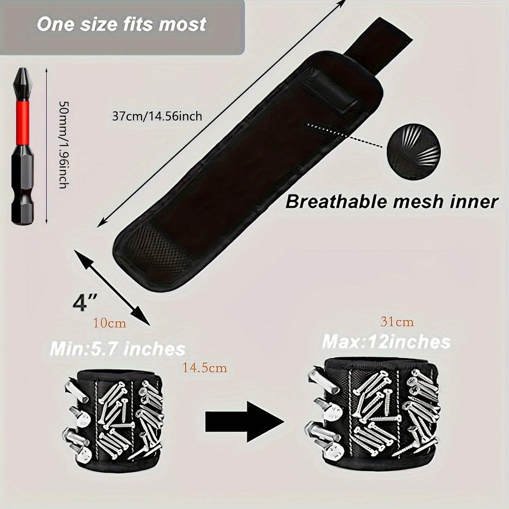 Magnetic Wristband, Used To Secure Screw Tools Made of High-quality Nylon with Lightweight and Strong Magnets Christmas Gift