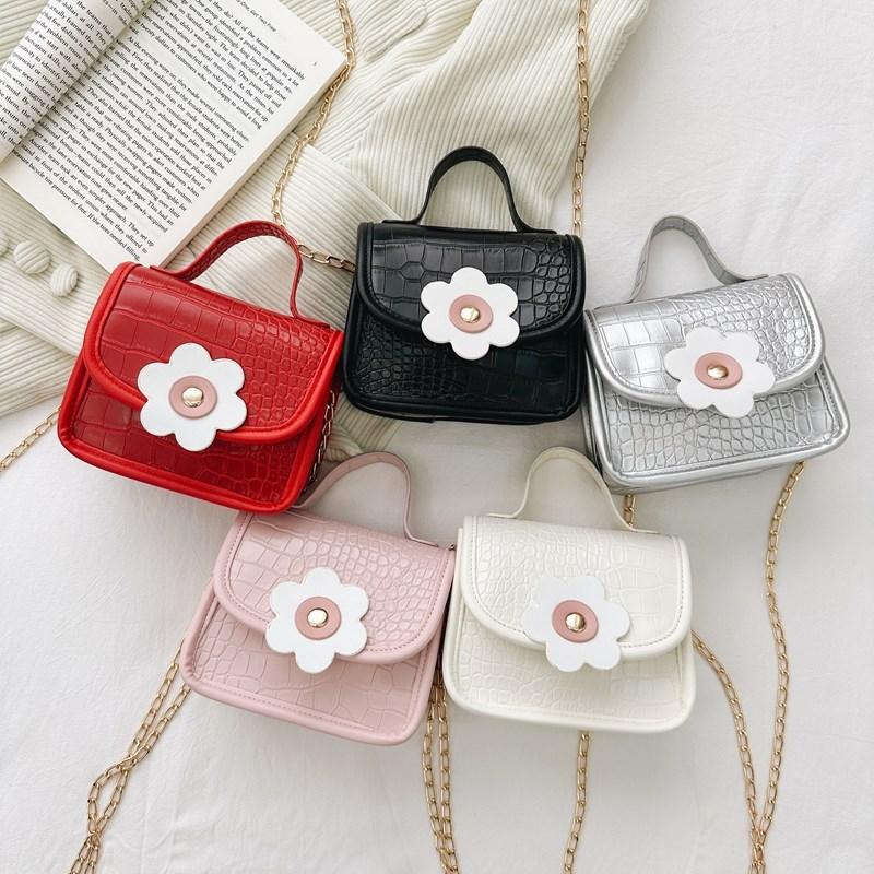 Unisex Purse Kids Pu Trendy Flower Chain Strap Crossbody Bag For School Or Play