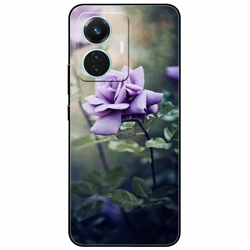 For Vivo T1 4G Case V2153 Covers TPU Black Silicone Starry Moon Cover for Vivo T1 44W Case Shockproof Soft X100 Pro Shells