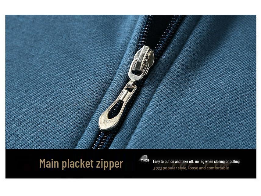 Pánský plyšový kardigan s kapucí - Podzimní/zimní volná bunda, Plus size