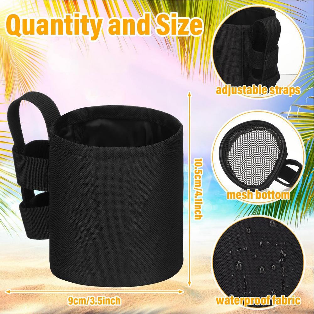 Strand-Getränkehalter 600D Oxford-Gewebe Rollstuhl-Befestigung Rasenstuhl-Getränkehalter für Rasen Angeln Terrasse Außenbereich Wasserflasche Pool 200ml