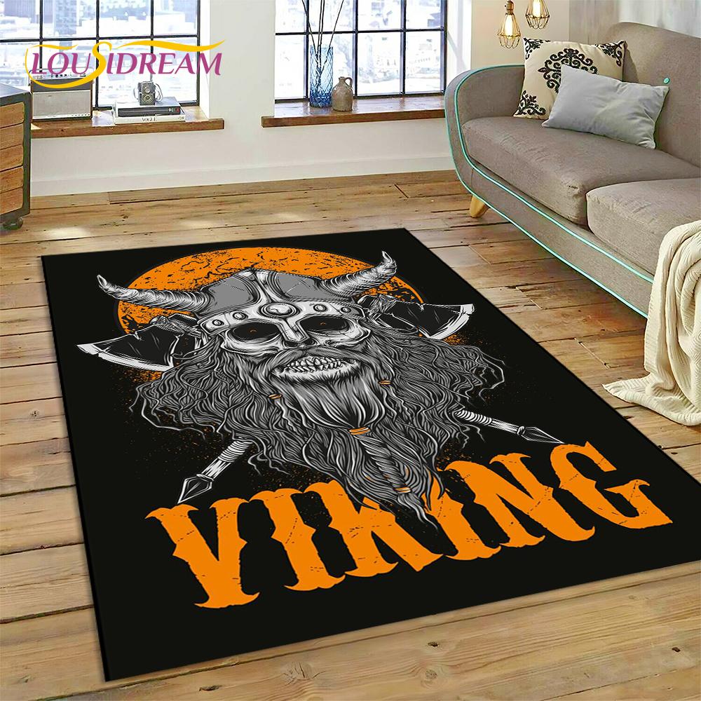 

Nordic Mythology Valhalla Viking Odin Cartoon Area Rug Large,Carpet Rug for Living Room Bedroom Sofa Doormat,Kids Play Floor Mat 40x60cm