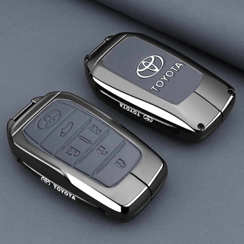 Leather Car Key Fob Case Cover Shell for Toyota Tacoma Fortuner Corolla Venza Grand Highlander RAV4 XSE Prime Land Cruiser Hilux