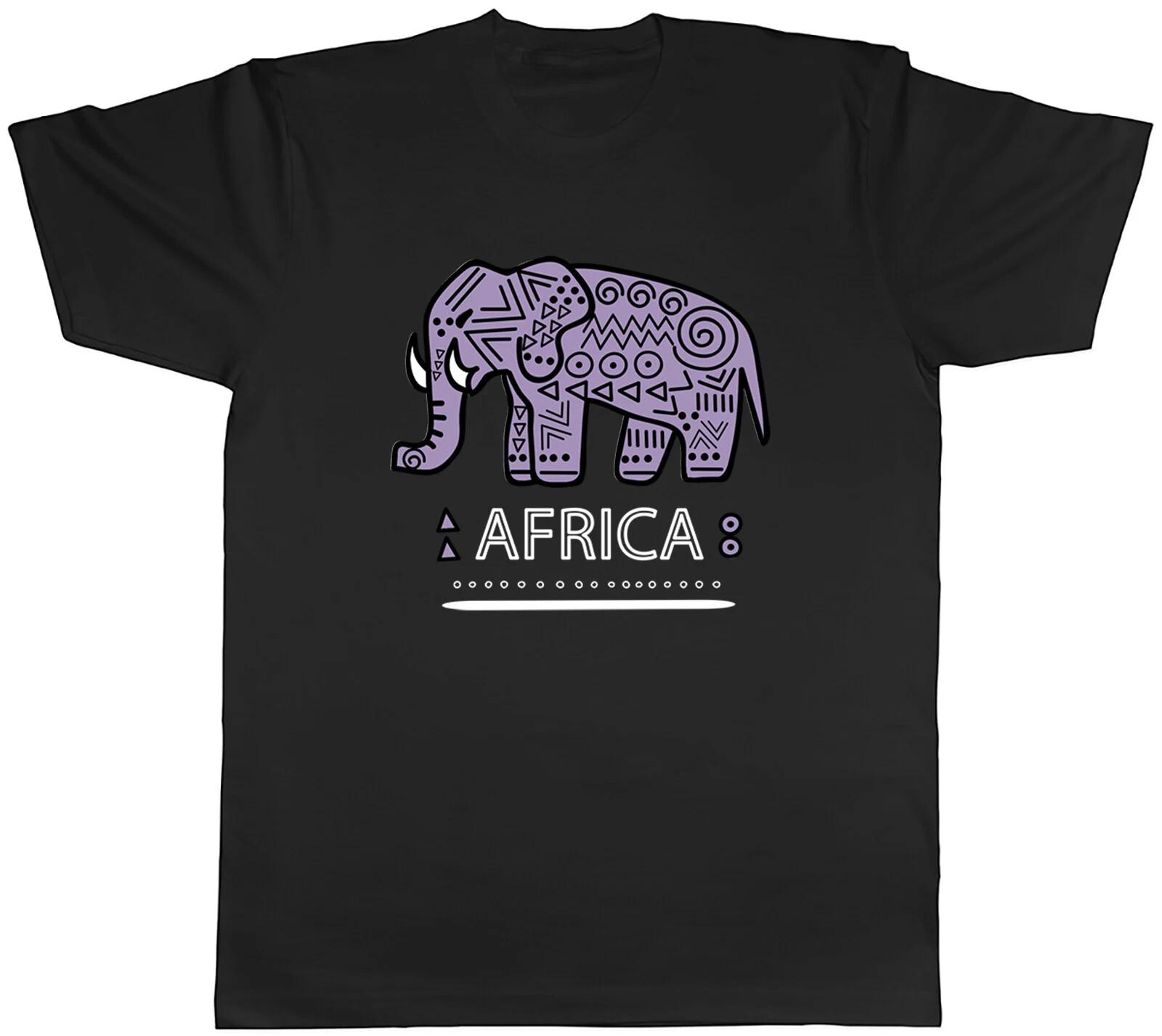 Africa Mens T-Shirt African Pattern Elephant Unisex Tee Gift XXXXL