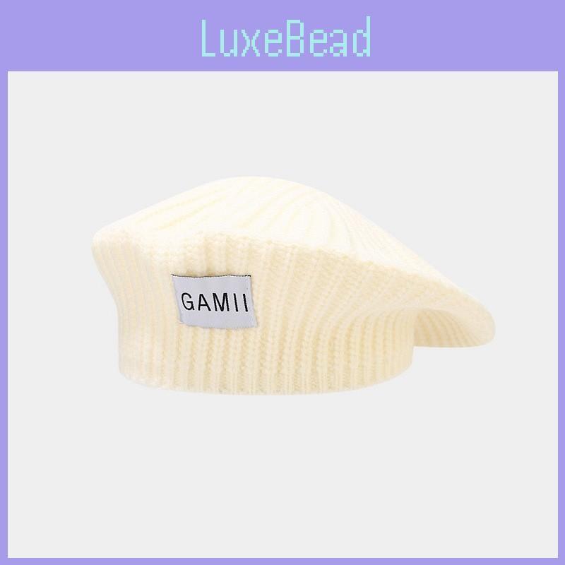 Beret Fashionable Knitted Hat Women Gamii Letter Pattern Cap Casual Warm Gift