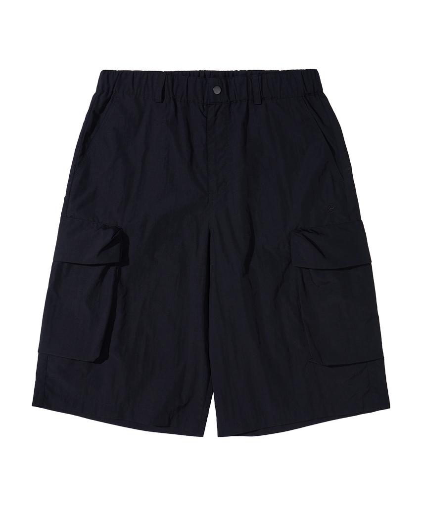Kallapataleu Nylon Banding Cargo Pocket Bermuda Shorts - Black