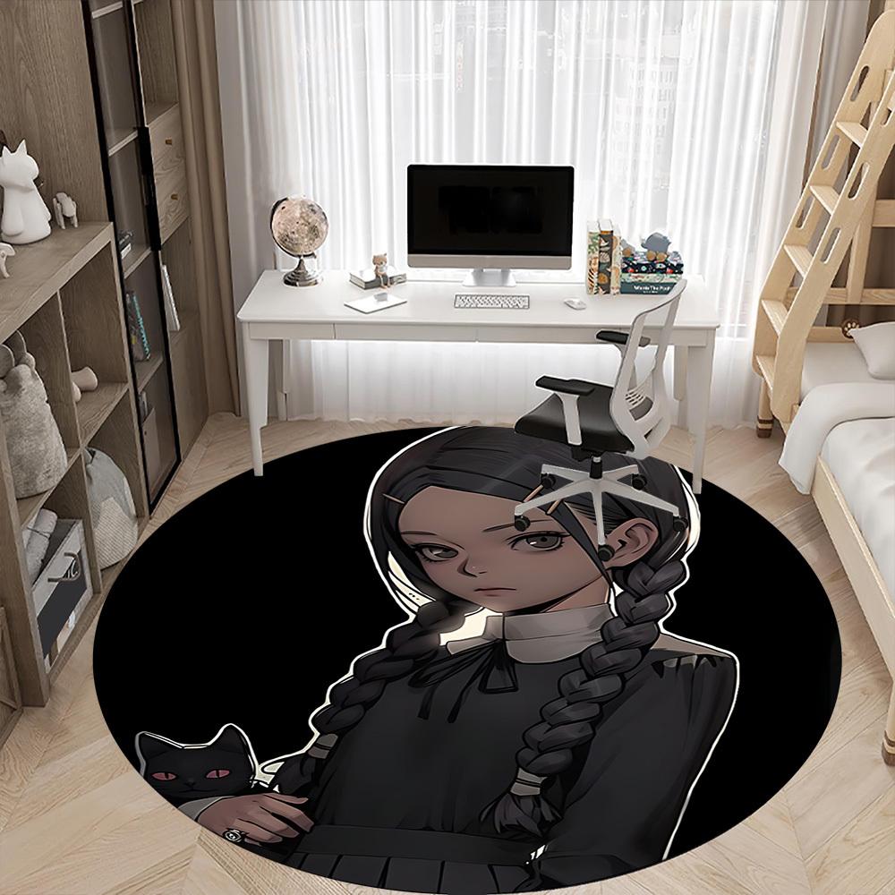 1pc Wednesday Addams Office Round Area Rug, Under Office Chairs Bedroom Living Room Home Decor A1022408