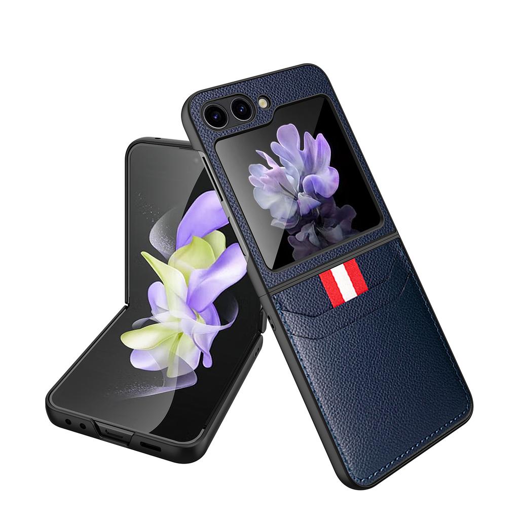 Anti-Rutsch-Leder-Coque-Hülle für Samsung Galaxy Z Flip 6 5 4 3 Drop-Schutz-Klapptasche Handy-Fabrik-Entsperrung