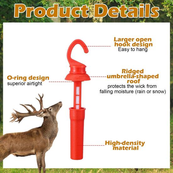 6Pcs/Set Scent Dispenser with Rain Protection Leak Proof Drop Wick with Replacement Felt Air Tight Portable Scent Dispenser for Hunting