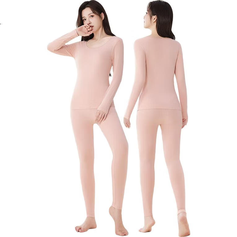 Fenteng Women's Thermal Underwear, 7A Antibacterial Base Layer, New Autumn And Winter Style, Lightweight Autumn Top And Pants Set