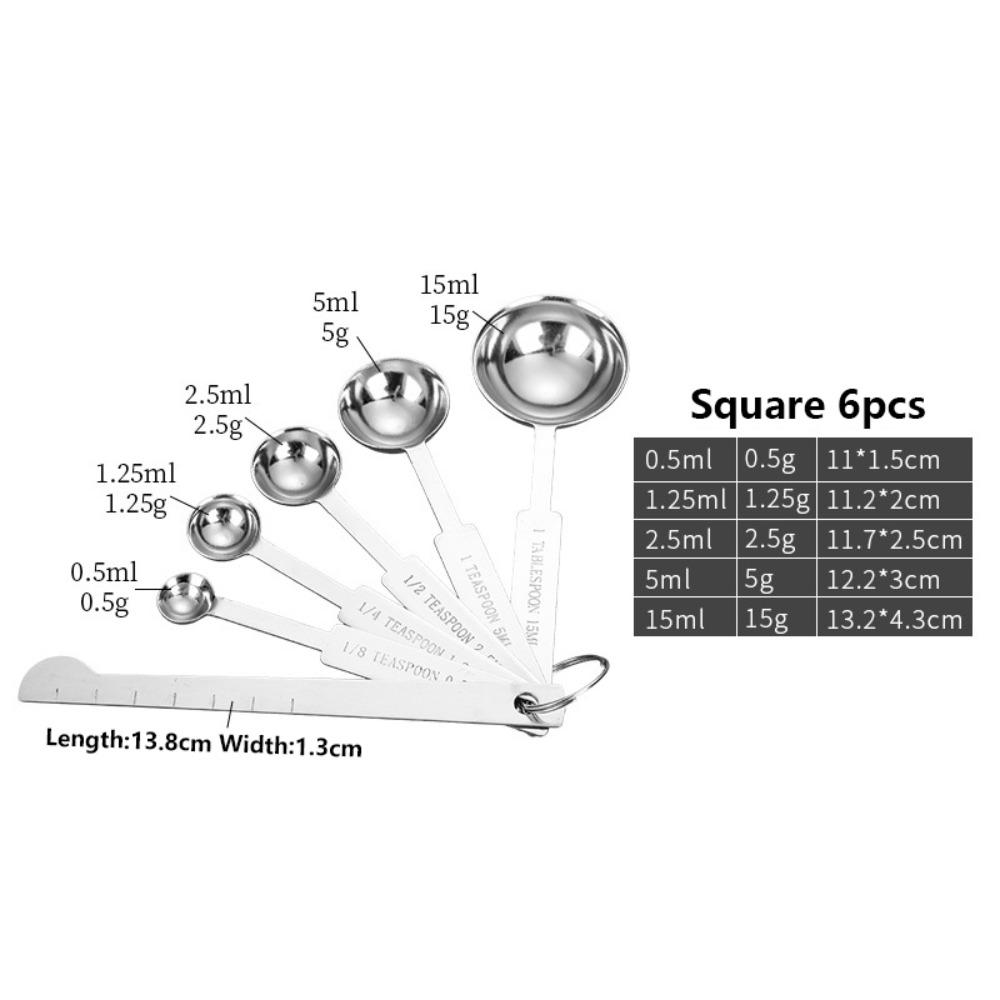 With Scale Measuring Spoon Set Stainless Steel Kitchen Measuring Cup  Seasoning Measuring