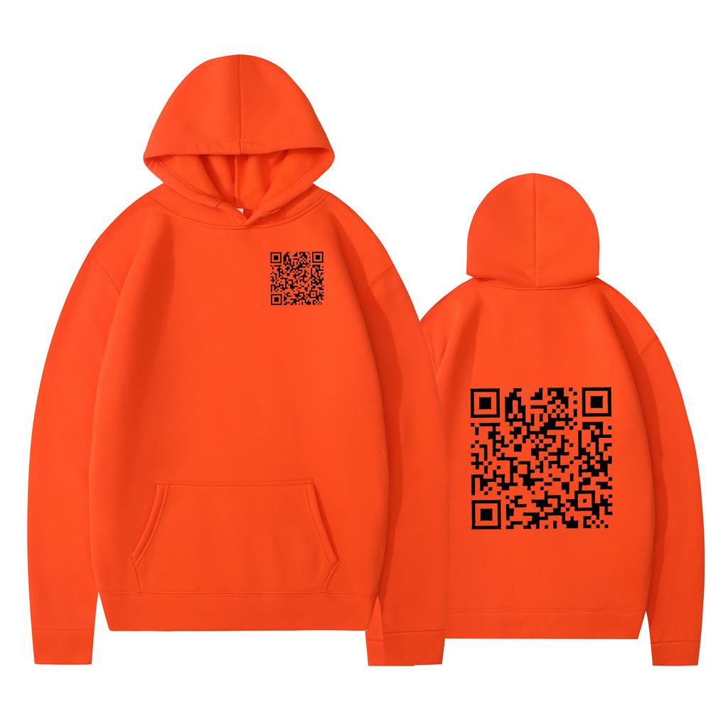 Cross-border Hoodies, New Printed Styles, QR Code Scans, Loose Men's and Women's Hoodies