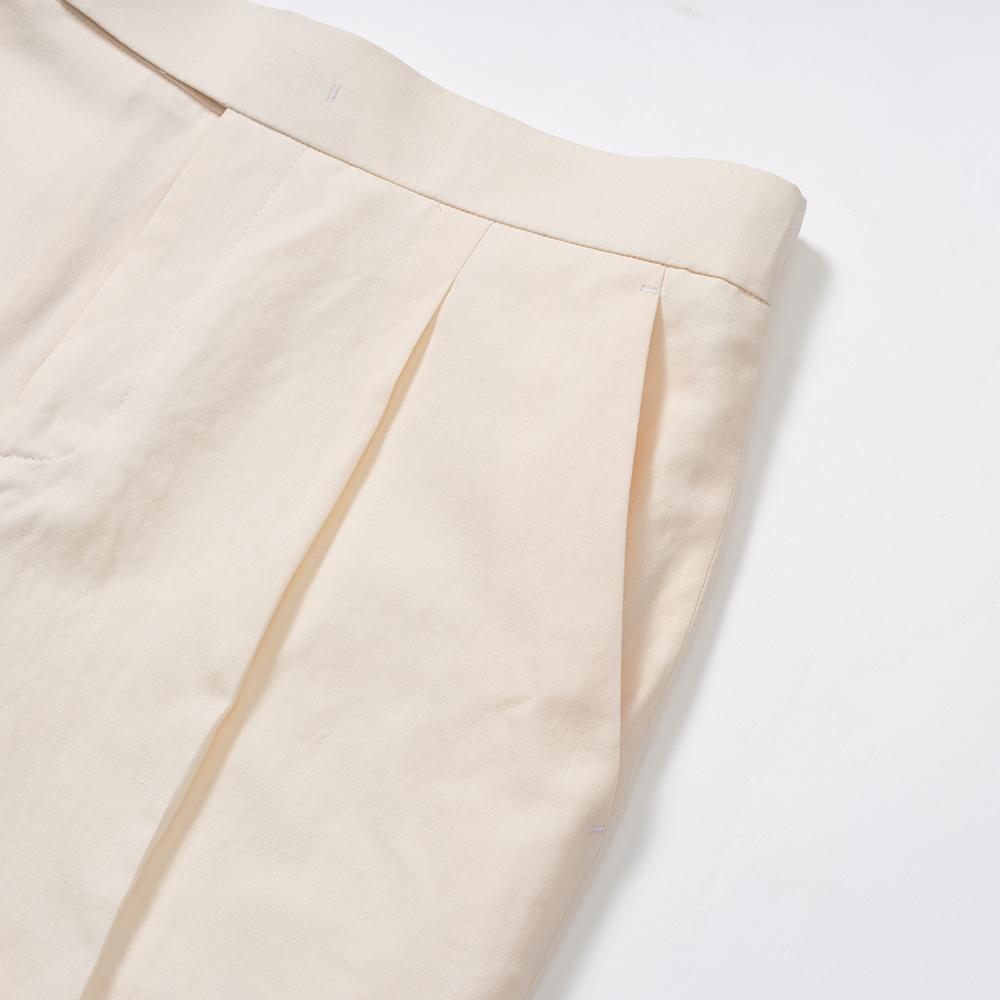 EDWARDMAX Linen & Cotton Elastic Waist Pants (Ce)