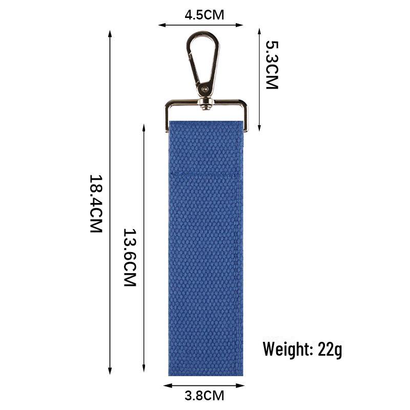 Personalized Pure Cotton Canvas Belt Keychain with Contrast Colors – Handmade INS Style