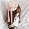 Lolita Butterfly Knot Lace Hair Clip with Streamer In Pink