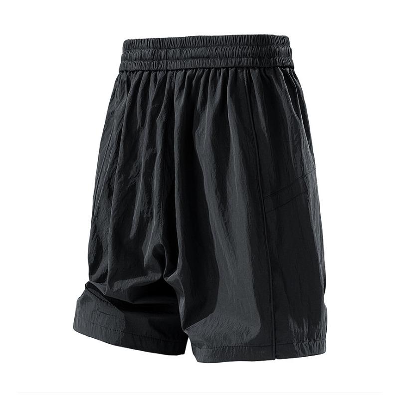 Men s Casual Summer Lightweight Nylon Shorts With Contrast Drawstring S чёрный
