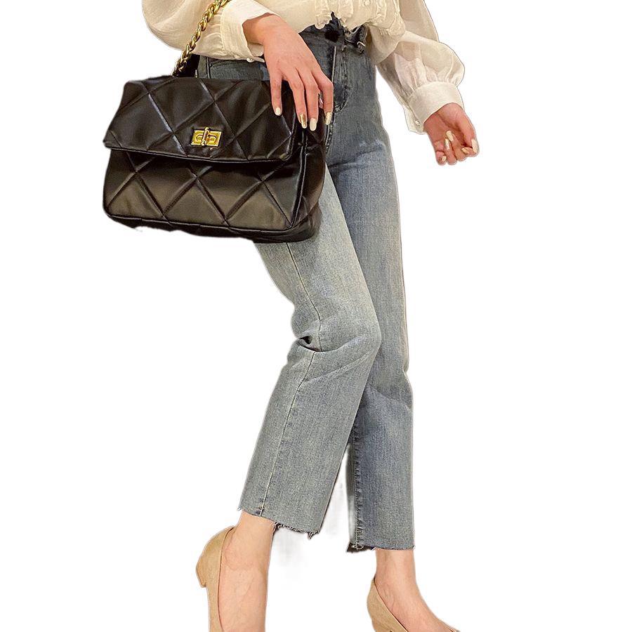 Low heel black professional thick heel single shoes women's spring 2025 new temperament pointed head shallow mouth rhinestone flat shoes