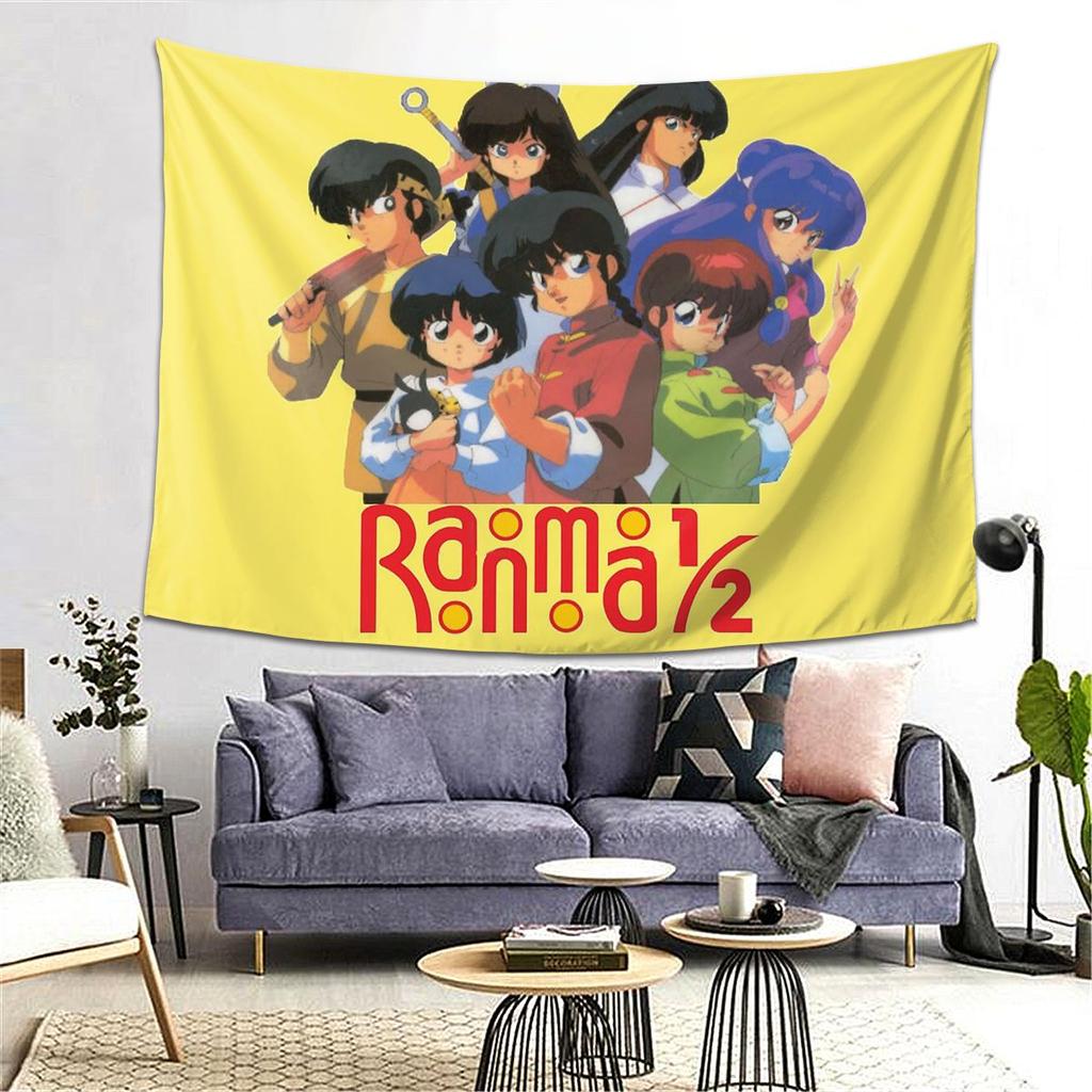 Ranma Saotome Pig Girls Tapestry Decor Art Aesthetic Tapestries for Living Room Bedroom Home Wall Cloth Wall Hanging