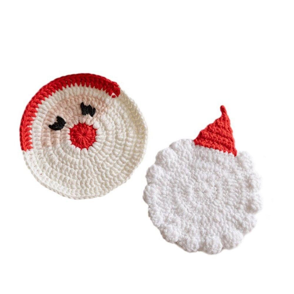 Rutschfeste Rutschfeste Matte Gestrickte Tischmatte Geschenkidee Weihnachts-Untersetzer-Set Heimdekoration