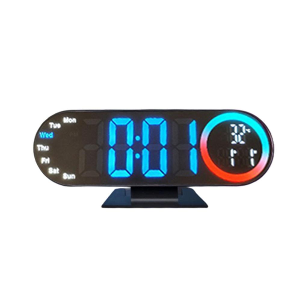 Digital Alarm Clock, LED Mirror Time Date Machine, Digital Bedroom Clocks, for Home Nightstand Workplace Travel Dorm Kitchen Counter Study Room
