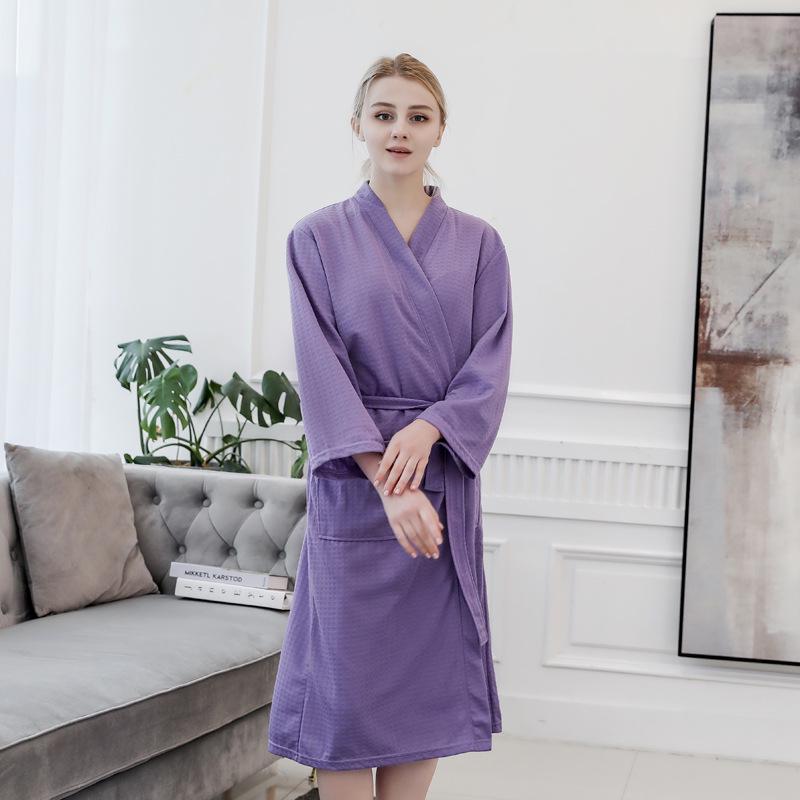 Japanese Style Thin Yukata Pajamas for Spring & Summer - Unisex Plus Size Bathrobe for Women & Men, 200 Jin Beauty Salon, Autumn Pajamas.