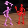 Movable Articulated Human Skeleton Assembly Skeleton Action Figure Collectible Skeleton Figure Wearing Multiple Weapon Sets for Collectors Desktop