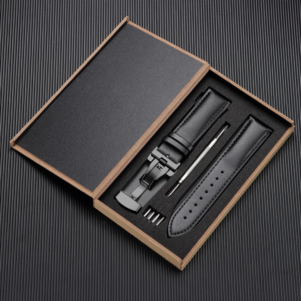 Echtes Leder Uhrenarmband 12/13/14/15/16/17/18/19/20/21/22/23/24mm Armbänder Herren und Damen Business Armbanduhr Armband mit Box
