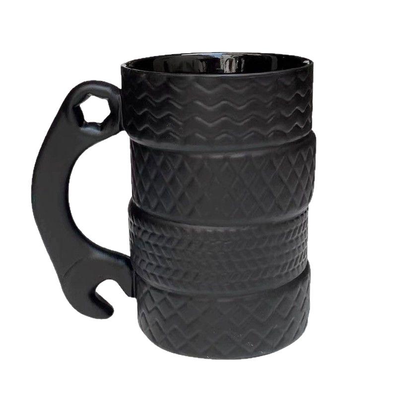 Creative Coffee Mug Large Capacity Ceramic  Personality Tire Shaped Cup Novelty Tea Milk  Water Bottle Drink Ware Gift