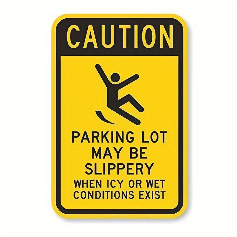 Caution Metal Sign, Watch Your Step Sign, Caution Slippery When Wet Or Ice Metal Sign Warning Signs