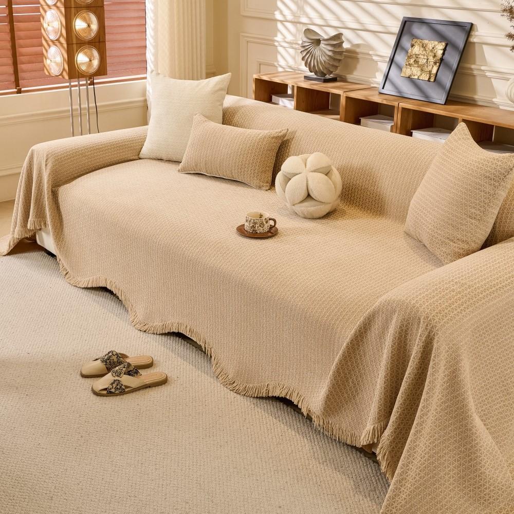 Full Coverage Straight Sofa Cover All-Season Sofa Throw Non-Slip Washable Pet-Friendly Couch Cover Blanket Living Room Mats
