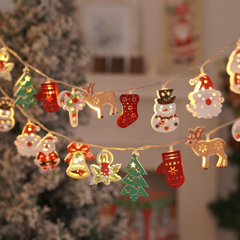 Christmas Fairy String Lights Garland Santa Claus Snowman Xmas Tree Mittens Socks Battery Operated Lights Xmas Lamp Decor