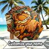 Personalisierter Garfield-Druckschirm mit individuellem Namen, Automatisches Öffnen und Schließen, Stabiler 8-Rippen-Rahmen, Für Pendeln, Camping, Wandern, Geburtstagsgeschenk