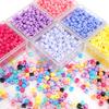 300pcs 4mm Acrylic Short Tube Beads Solid Color Seed Beads Accessories For DIY Jewelry Making