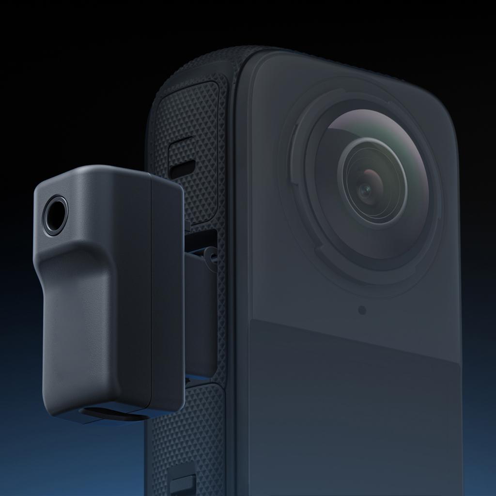 Mic Adapter For 360 X4 Camera External Microphones Type C and 3.5mm Ports Charging Adapter Mic Cold Shoe Adapter