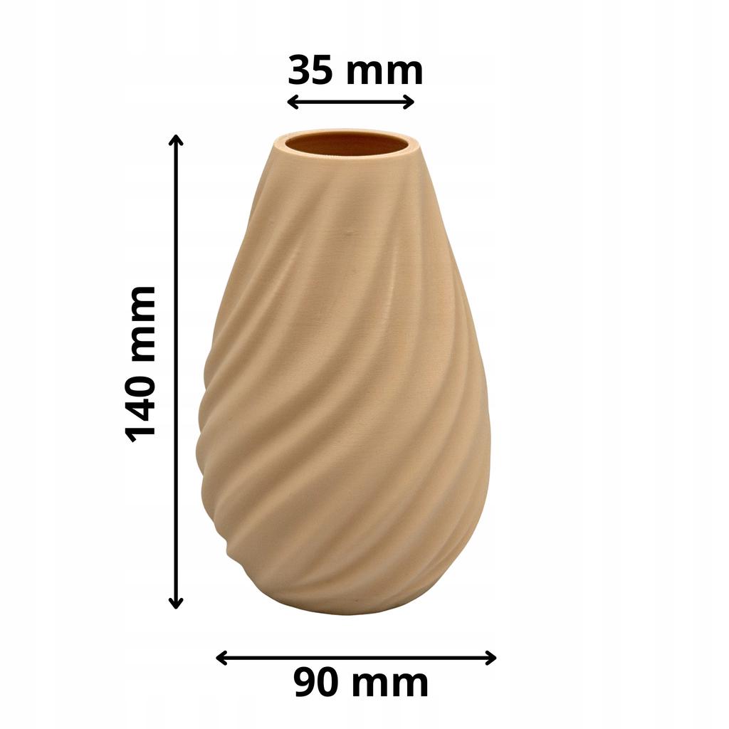 Wazon do lego na kwiaty sztuczne trawy dekoracyjny nowoczesny beżowy 14cm