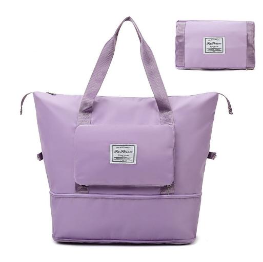 

Складная дорожная сумка для сухого и влажного хранения, сумка для фитнеса, водонепроницаемая женская дорожная сумка, большой вместительный багаж для мужчин фиолетовый